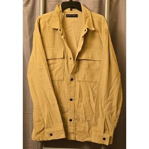 Trinity Coast Mens Corduroy Shirt Jacket Mustard Yellow Tan Shacket Large L NWT